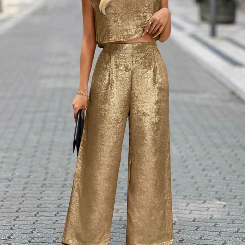 Elegant Gold Women's Pantsuits